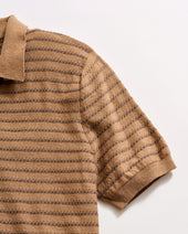 Textured Stripe Sweater Polo