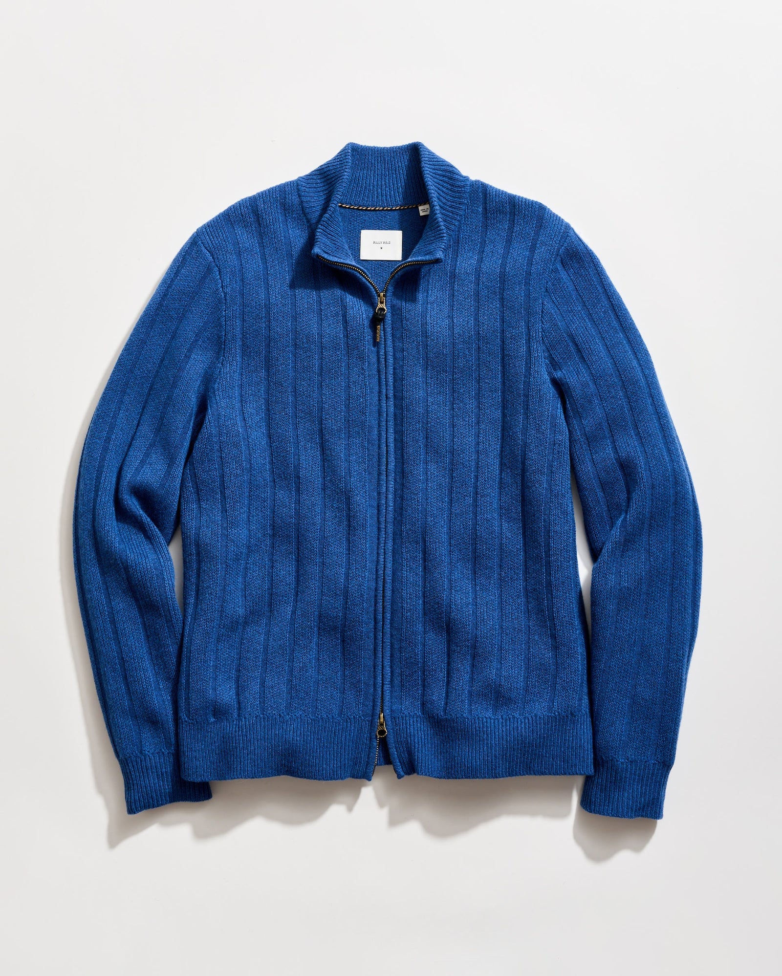 Merino Wool Rib Full Zip Cardigan