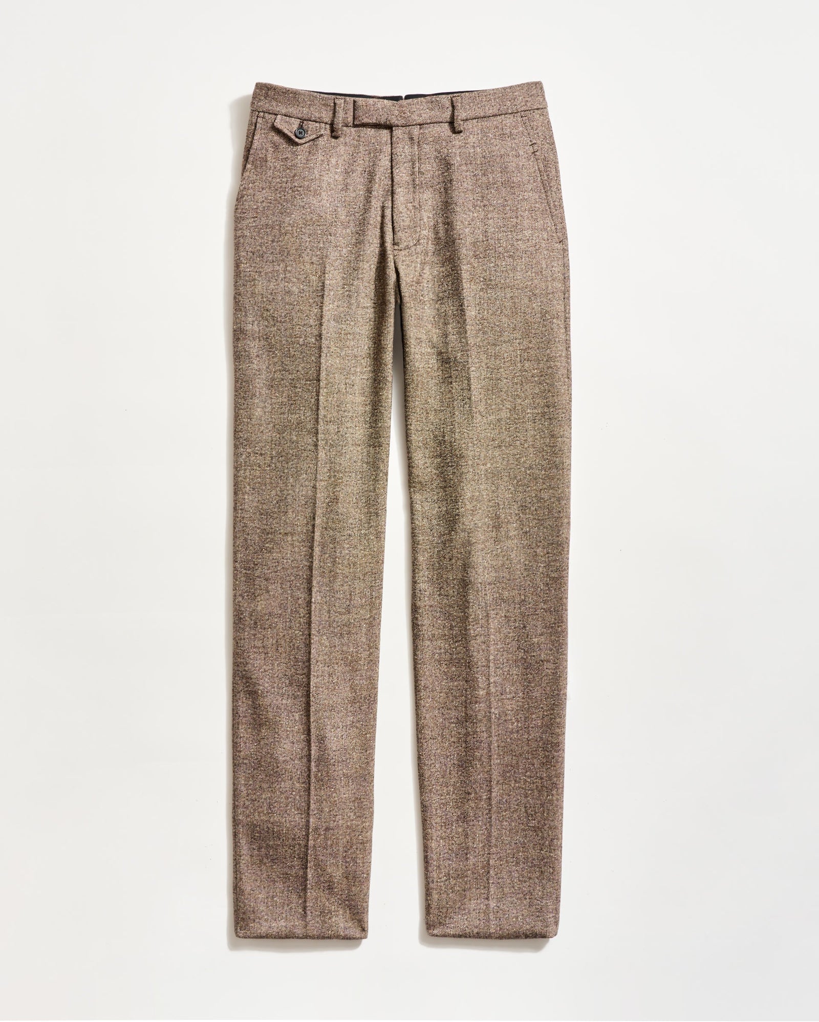 Wool Silk Flat Front Trouser