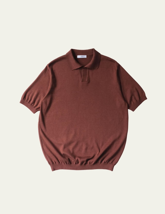 FUJITO Knit Skipper Polo Brown,Navy | Directors Web Shop powered by BASE