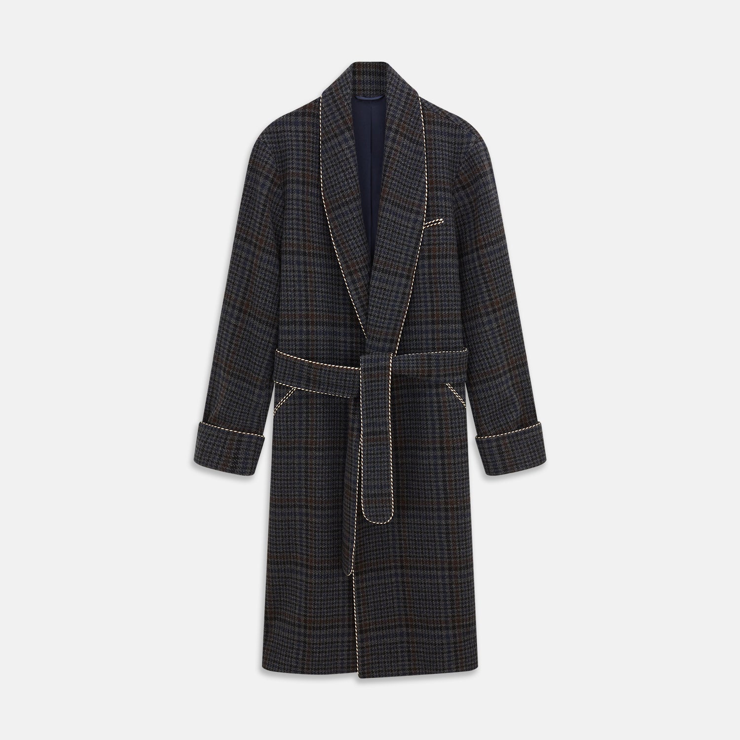 Grey Check Wool Pierce Gown