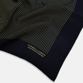 And Gold Stripe Silk Pocket Square