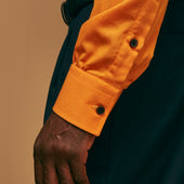 Weekend Fit Cotton Wool Shirt With Derby Collar And 1 Button Cuffs