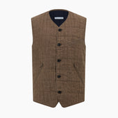 Pine Cone Quilted Linen Herringbone Waistcoat