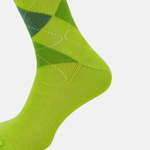 Lime Check Mid Length Socks