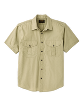 Washed Short Sleeve Feather Cloth Shirt - Lakebed