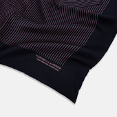 And Pink Stripe Silk Pocket Square