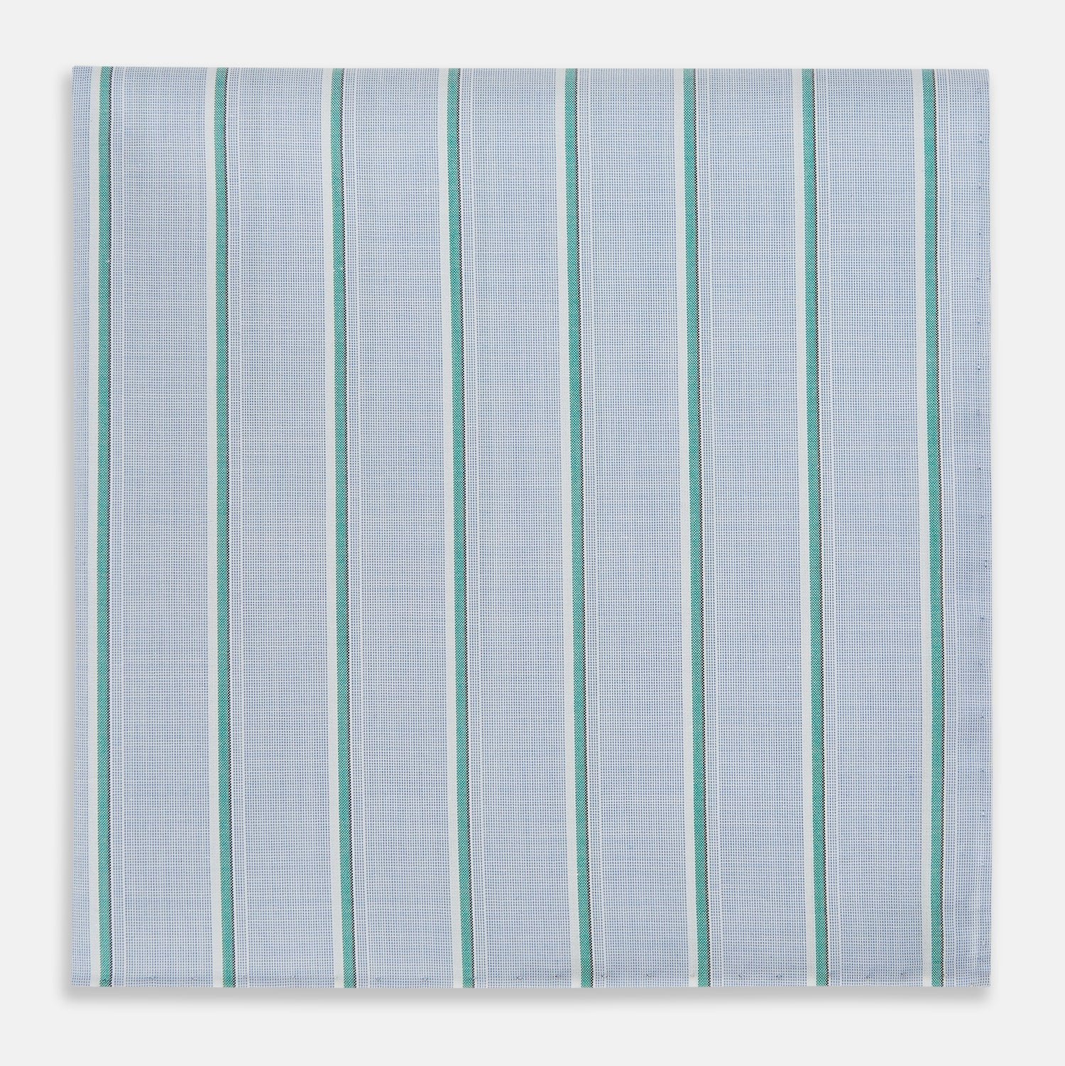 And Green Multi Stripe Hand Rolled Handkerchief