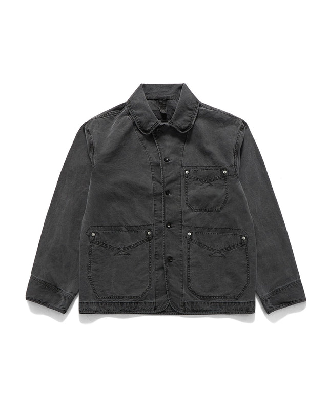 WANDERER CHORE JACKET / BLACK DYEING LINEN
