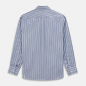 Pale And White Pinstripe Cotton Blend Weekend Fit Finch Shirt