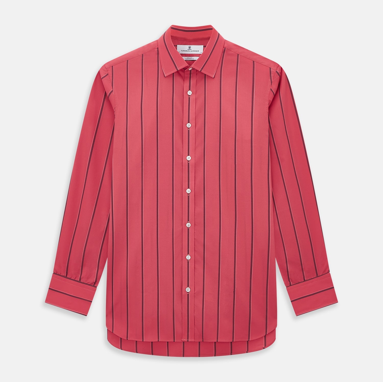 Coral Red Track Stripe Mayfair Shirt