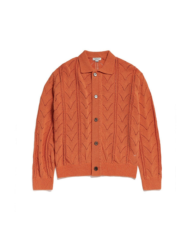 HERRINGBONE CROCHET CARDIGAN / L.ORANGE