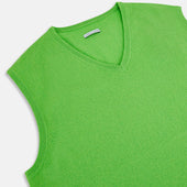Bright Green V Neck Cashmere Vest