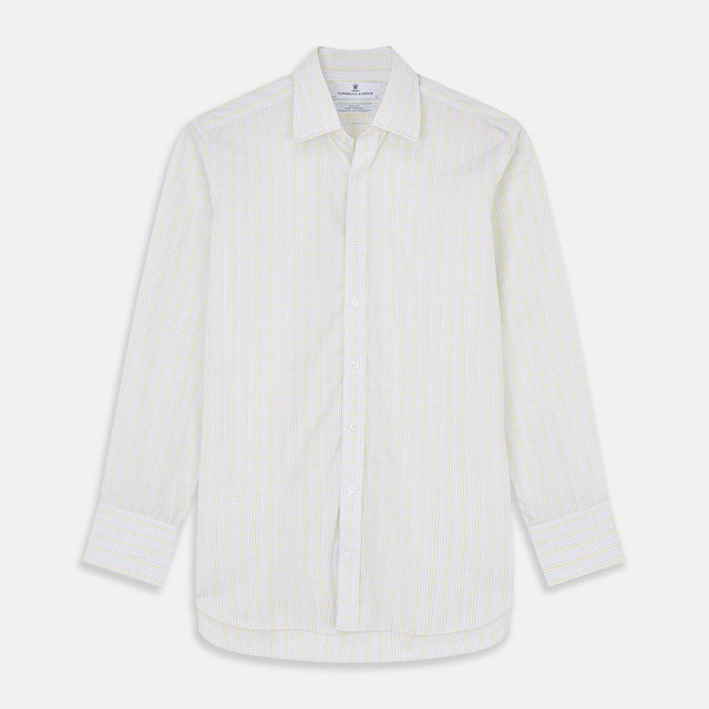 Yellow Multi Check Cotton Regular Fit Mayfair Shirt
