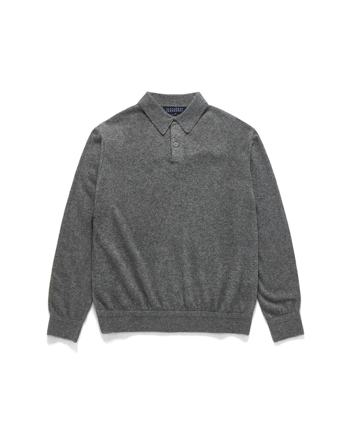 Collar Long Sleeves Knit Melange Grey