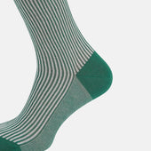 Melon Green White Thin Striped Long Socks