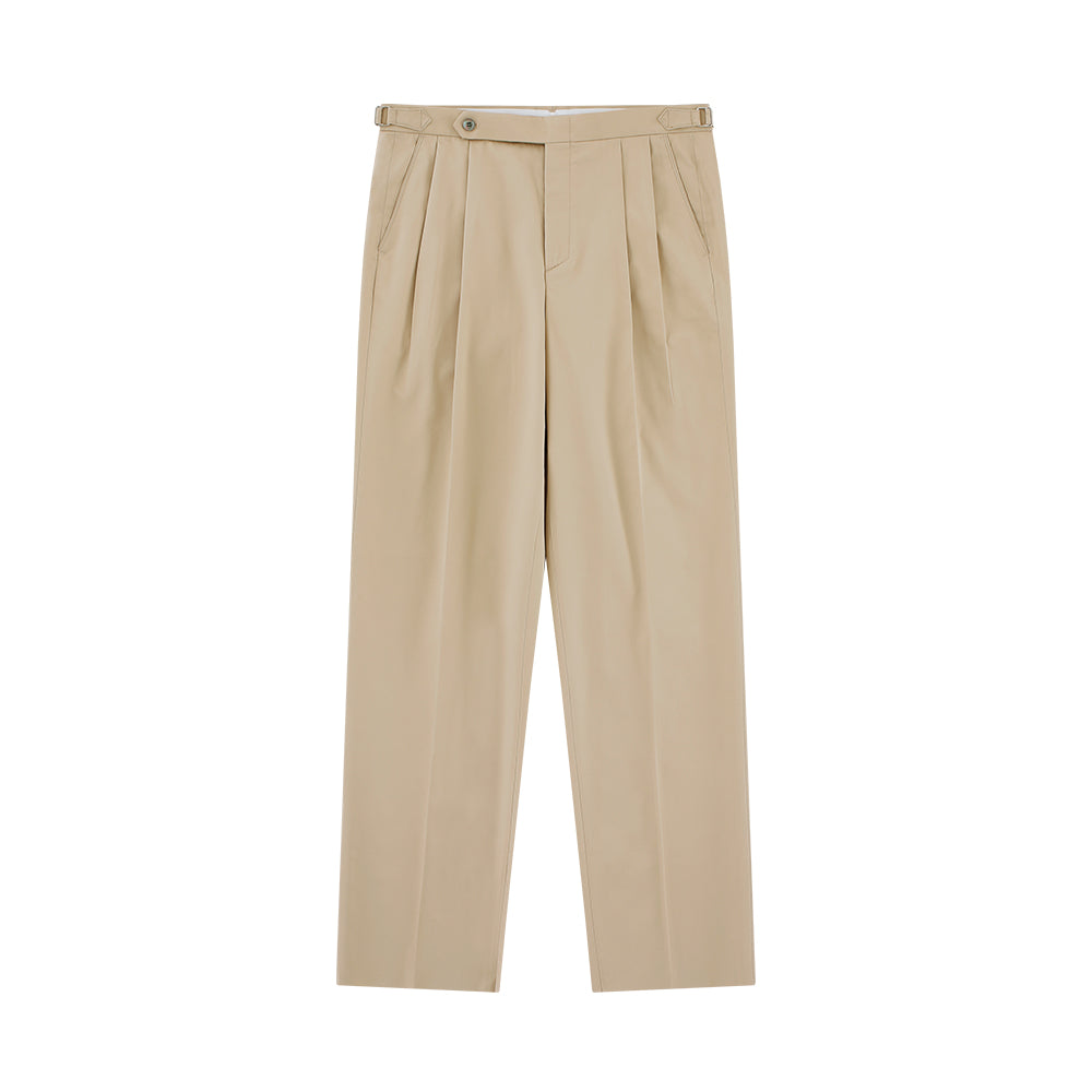 Supima Cotton Adjust 2pleats Relaxed Chino