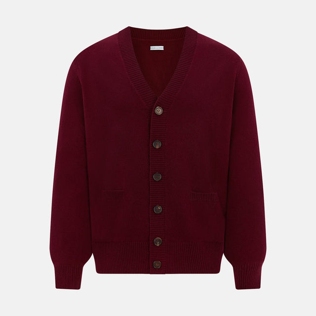 Burgundy Cashmere Cardigan