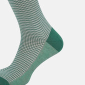 Green Houndstooth Long Socks