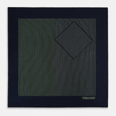 And Melon Green Stripe Silk Pocket Square