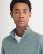Cashmere Quarter Zip Sweater | Denim Blue