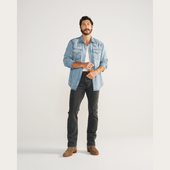 Men's Denim Long Sleeve Pearl Snap