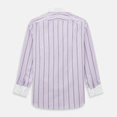 Lilac Track Stripe Shirt With Contrast T A Collar And Cuffs