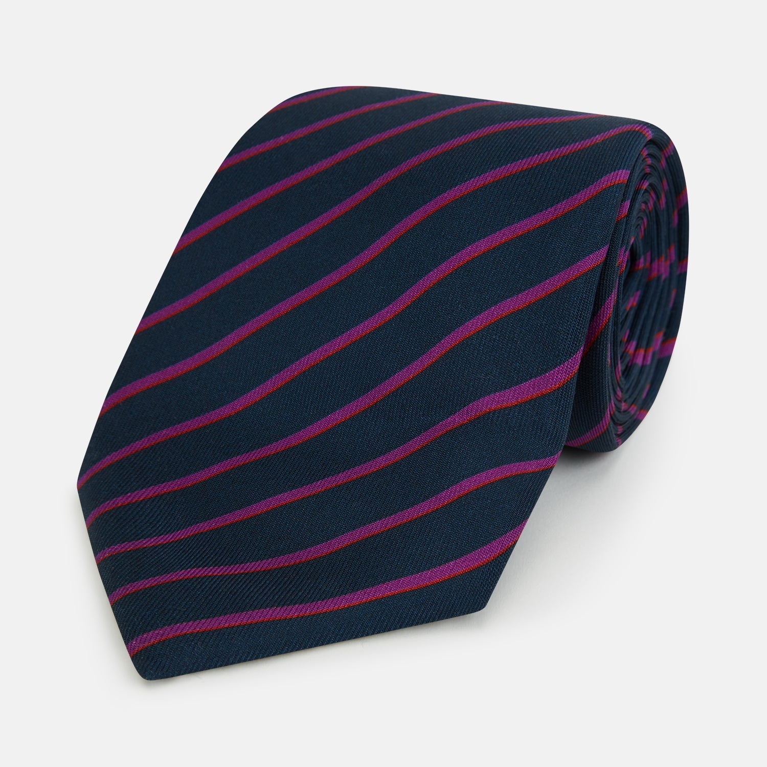 And Purple Striped Blazer Silk Tie