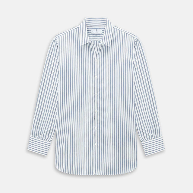 SAPPHIRE BLUE MULTI TRACK STRIPE WINDSOR SHIRT