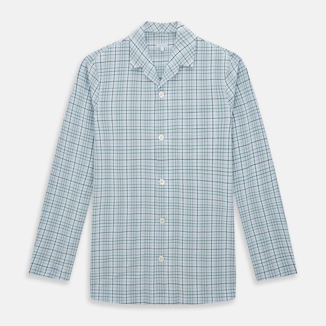 Blue and Green Multi Check Pyjama Shirt