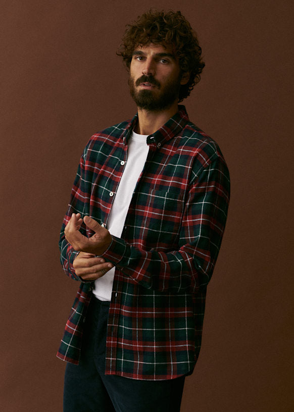 Checked Flannel Charlie Shirt - Red / Navy / Green