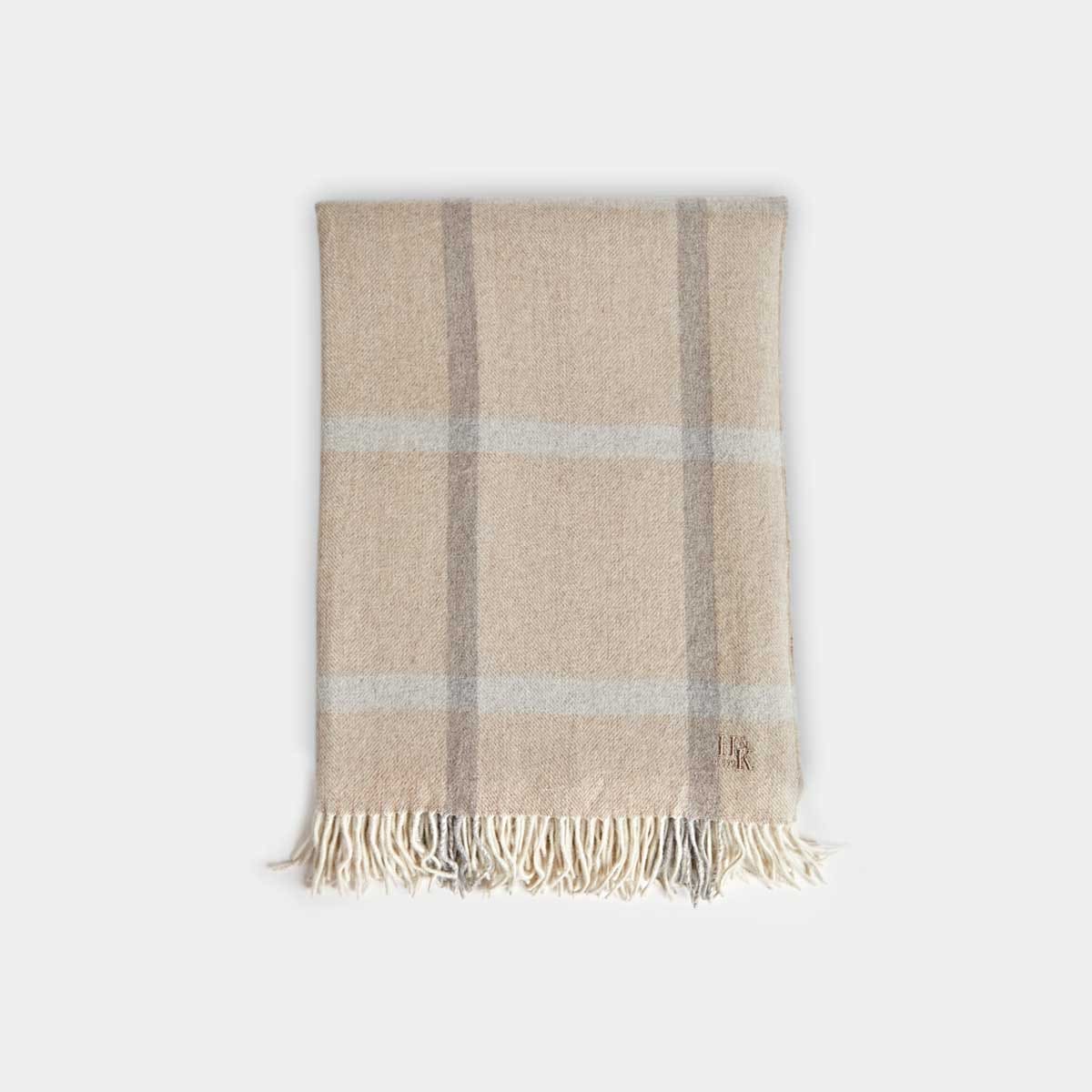 Pane Check Cashmere Shawl