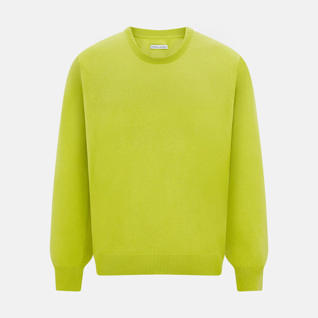 Lemon Green Cashmere Round Neck Jumper