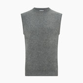 Ash Grey Cashmere Round Neck Vest