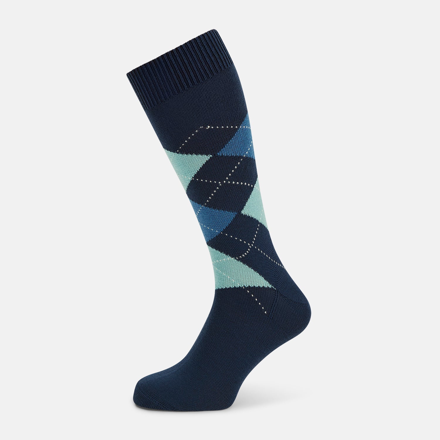 Azzurro Wool Check Length Socks