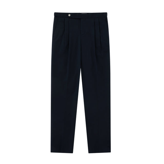 Essential Gaberdine cotton 2Pleats Easy chino (NAVY)