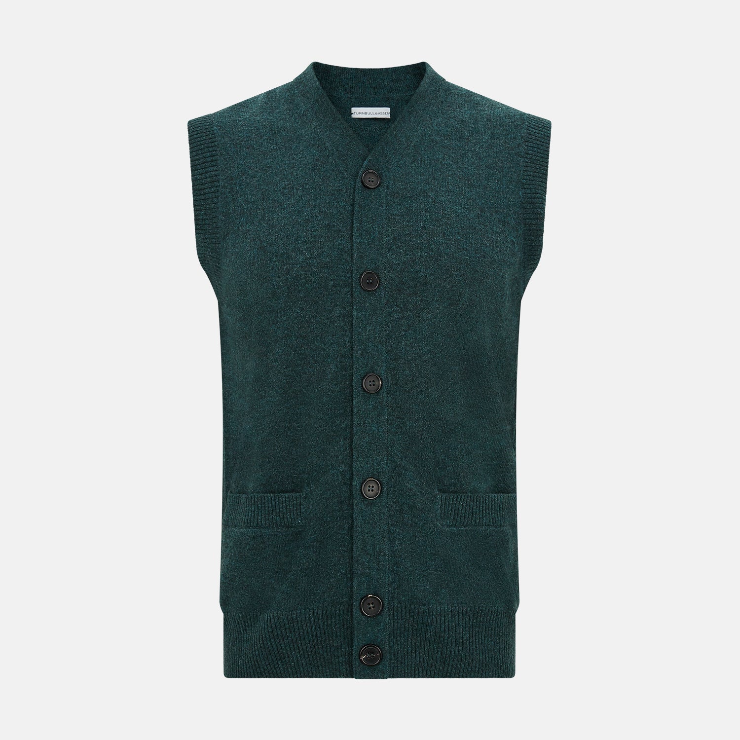 Melange Cashmere Sleeveless Cardigan