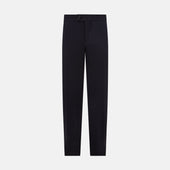 Navy Linen Blend Henry Trousers