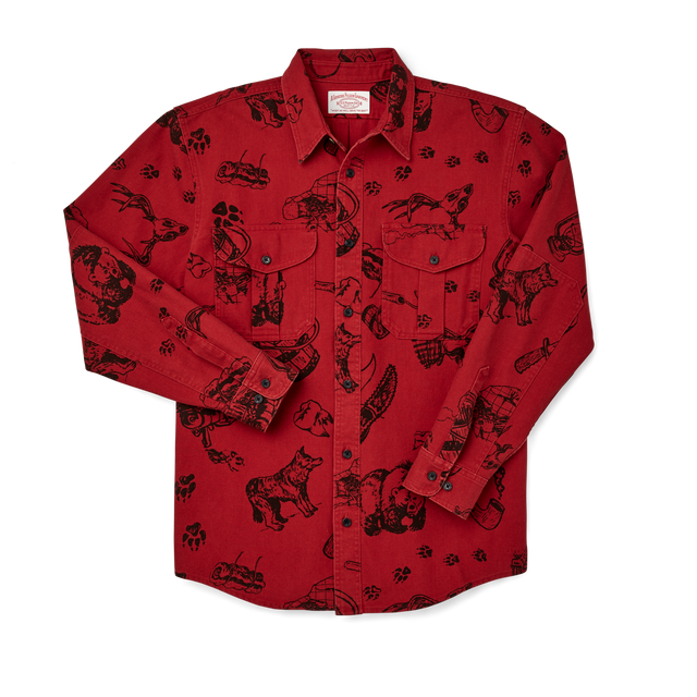 Vintage Wash Alaskan Guide Shirt - Freddy Cats - Yukon Route Print