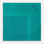 Petrol Green Dot Silk Pocket Square