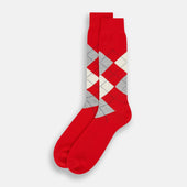 Wool Check Mid Length Socks