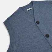 Melange Cashmere Sleeveless Cardigan