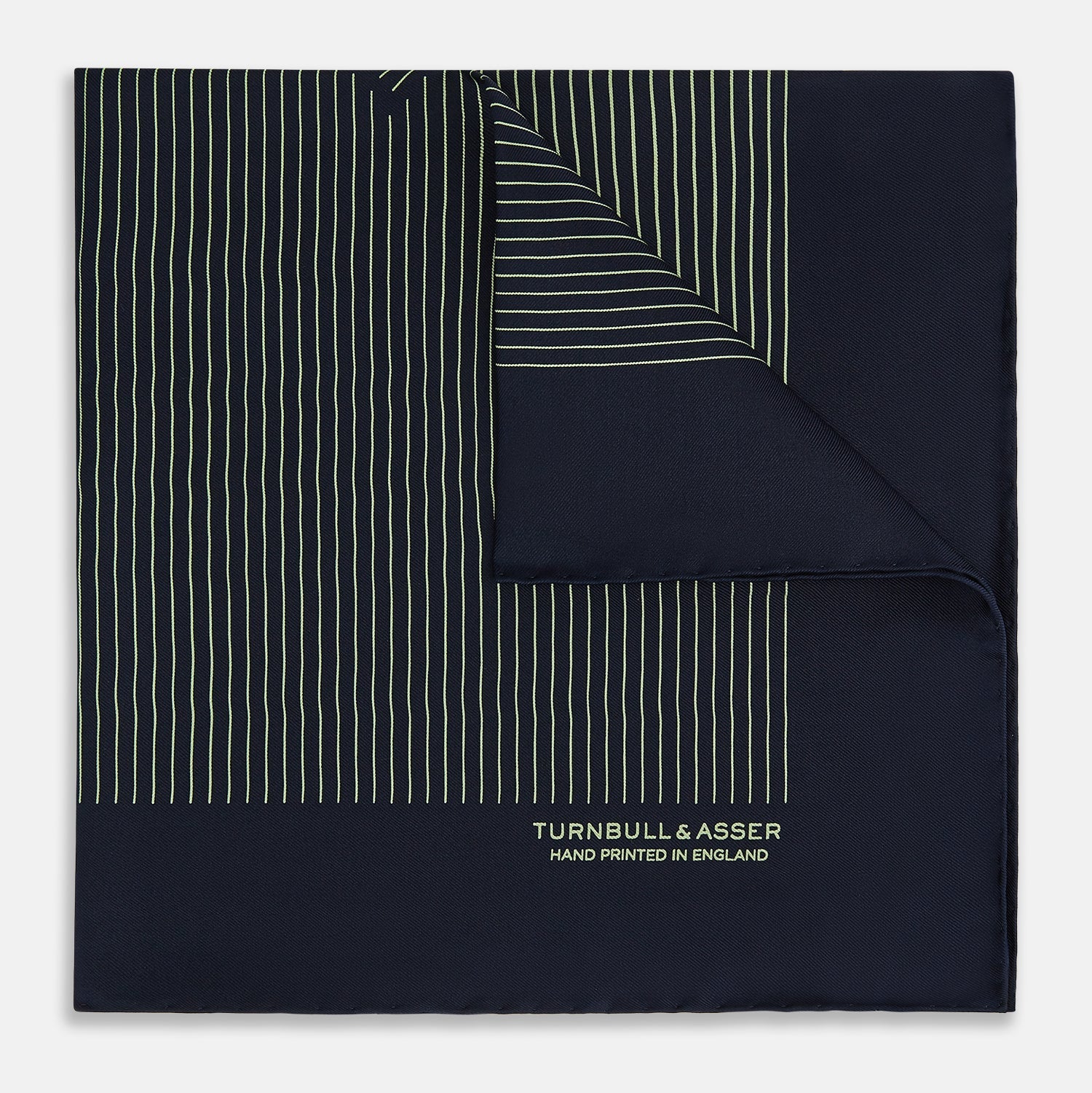 And Melon Green Stripe Silk Pocket Square