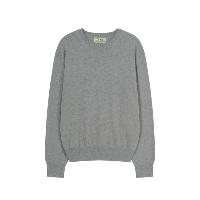 Essential Wool Comfort Crewneck Knit (Grey)