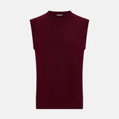 Burgundy Cashmere Round Neck Vest