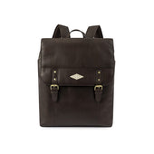 Mochila Backpack - Brown Leather with Cream Stitching