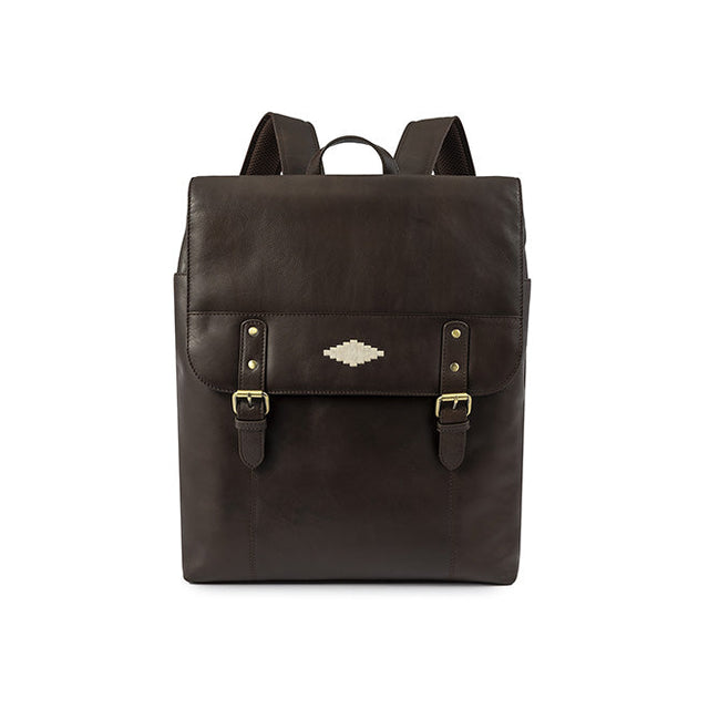 Mochila Backpack - Brown Leather with Cream Stitching