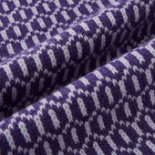 Purple And Lilac Hexagon Cashmere Knitted Scarf