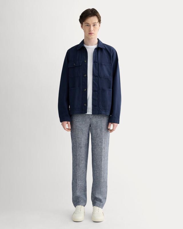 The Linen Trouser | Navy Chambray