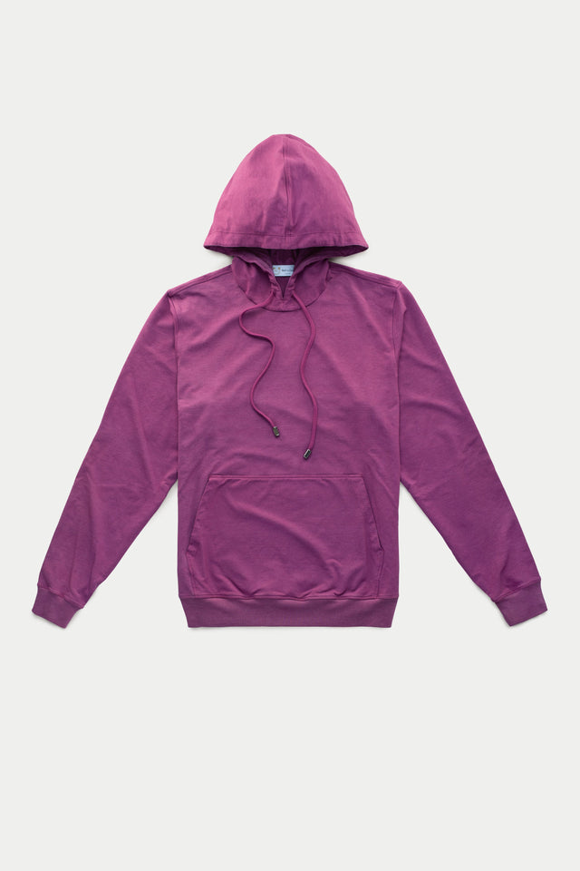 Bamboo Sorona Relaxed Pullover with Hood Red Violet